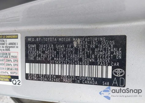 2005 Toyota Matrix Xr from USA, damaged, VIN 2T1KR32E25C494660